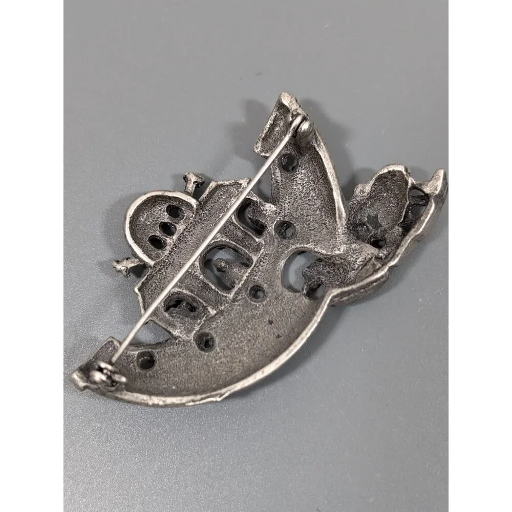 Vintage Silver‎ Tone Noahs Ark Elephant Animal Brooch Pin